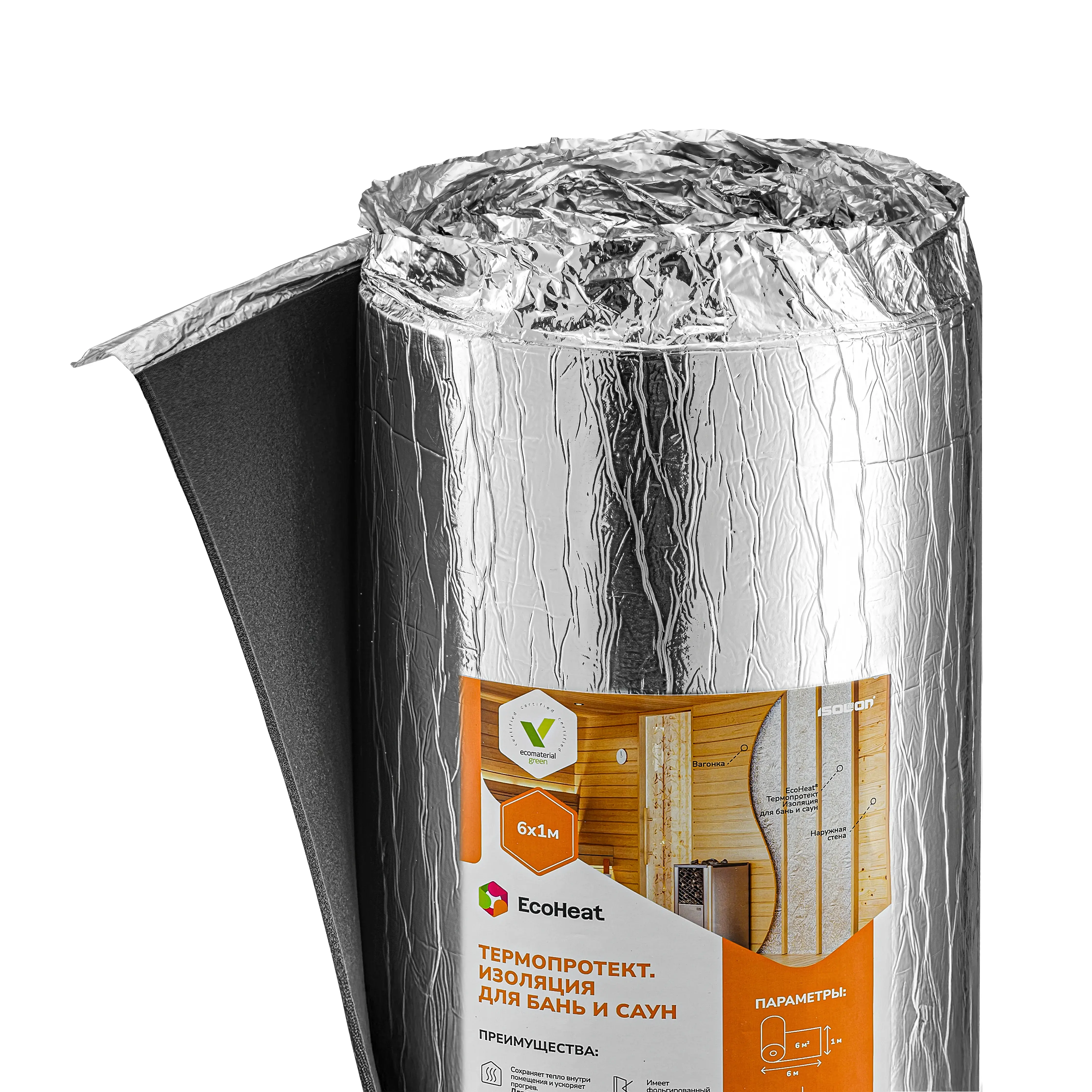 EcoHeat Термопротект Изоляция для бань и саун 8 мм COMFORT